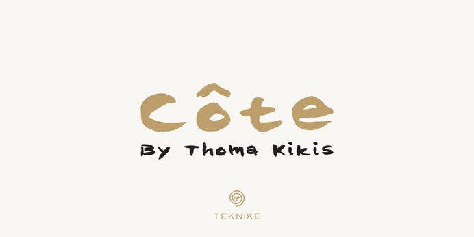 Côte typeface (font) designed by Thoma Kikis. Teknike.com - #cote #typeface #font #kikis #thomakikis #handwriting #greek #latin #cyrillic #teknike