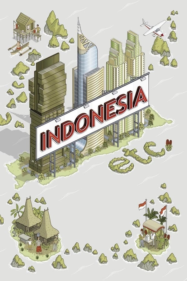 Indonesia etc. book cover illustrations #rob #design #book #illustrations #cover #culture #indonesia #hunt
