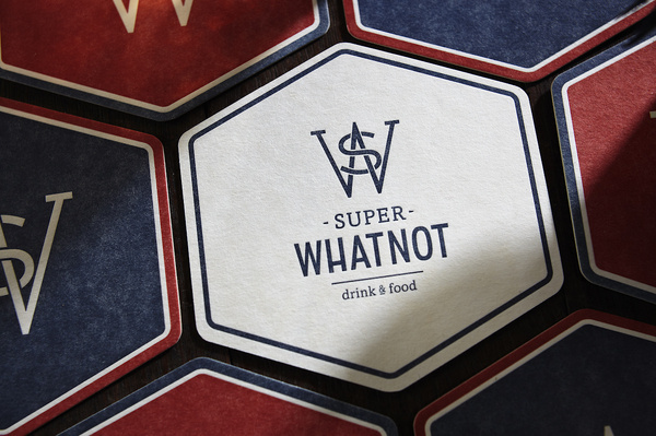 SUPER WHATNOT by the Hungry Workshop #letter #press #identity #logo #hexagon #coaster