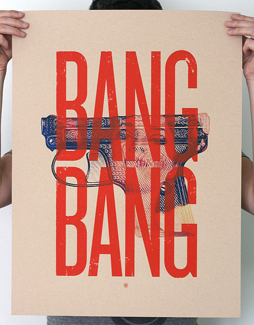 Cetak layar Bang Bang |  Mark Weaver #mark #weaver #print #screen #typography #collage #vintage #poster #overlay #distressed