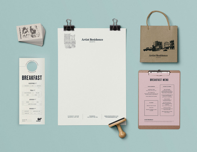 Branding and collateral for Artist Residence #hotel