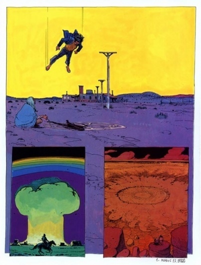 Missile Blizzard (From Moebius's short story "Absoluten...) #comic #illustration #moebius