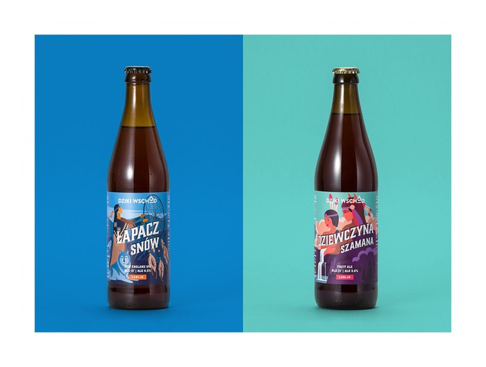 Dziki Wsch&oacute;d Brewery Packaging - Mindsparkle Mag Motyw Studio designed the packaging for the Native american series of beer labels of Dziki Wsch&oacute;d (Wild East) Brewery. #logo #packaging #identity #branding #design #color #photography #graphic #design #gallery #blog #project #mindsparkle #mag #beautiful #portfolio #designer
