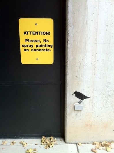 ETHAN CLARK #concrete #graffiti #stencil #shape #illegal #painting #crow #spray