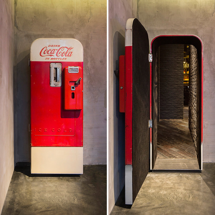 alberto caiola the press flask bar inside vending machine shanghai china designboom #coke
