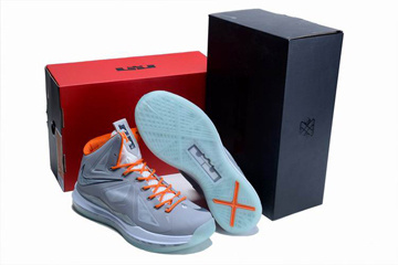 Lebron 10 Grey Orange Glow In The Dark Sole Nike Mens Size Shoes #shoes