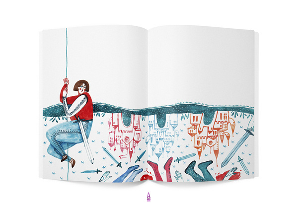 Praslea cel Voinic si Merele de Aur VODAFONE 2012 on the Behance Network #castle #book #illustration #watercolor #knight