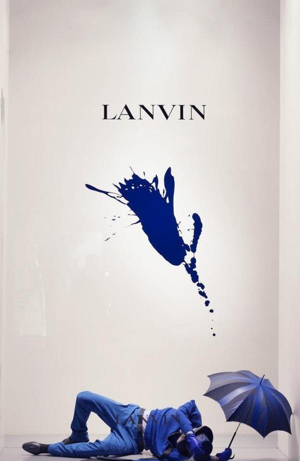 LANVIN #window #blue #splatter
