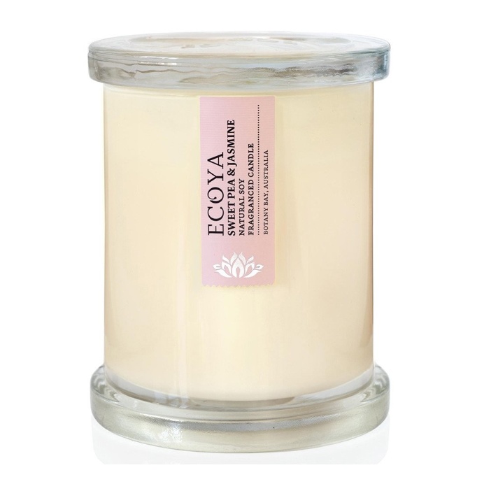 Sweet Pea & Jasmine Scented Soy Wax Candle in Metro Jar, 14 cm