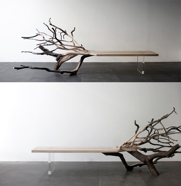Fallen Tree Bench by Benjamin Graindorge #raw #tree #bench #wood #furniture