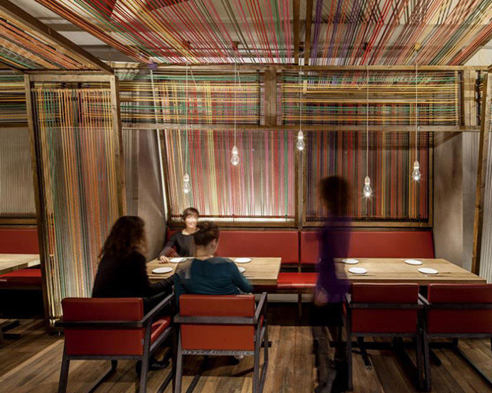 Restaurant Interior With Colourful Textile Decor