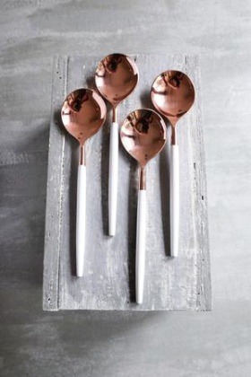 Copper White Powder Dinner Spoons