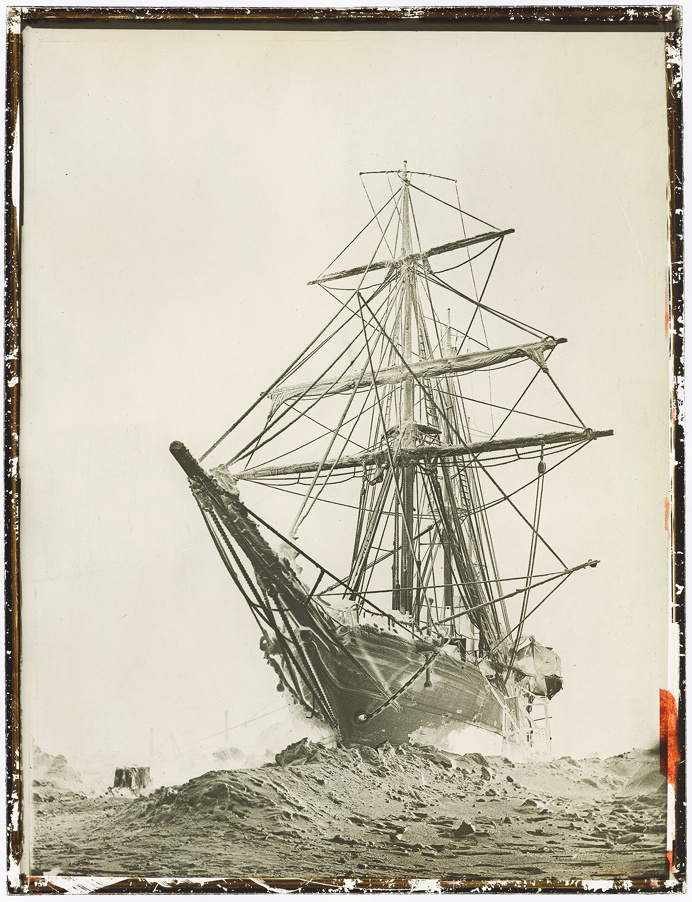 ship, ice, stuck, vintage, antique, photo, photography