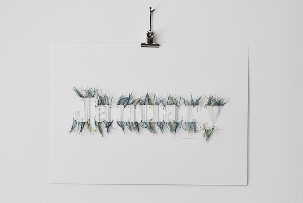 Peter Crawley | Stitched Illustrations #thread #interesting #typography #sew #type #sewing
