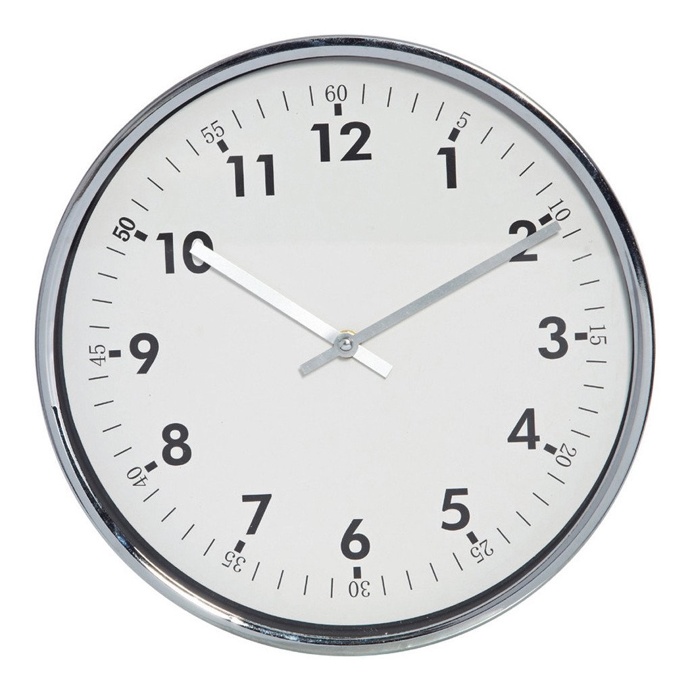 Reath Silver & White Wall Clock, 30 cm D