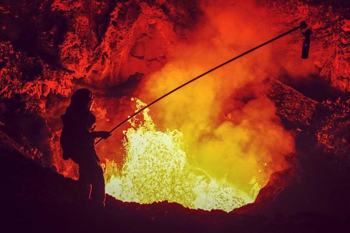Photographer Ulla Lohmann Lowers Herself Into Active Volcanoes