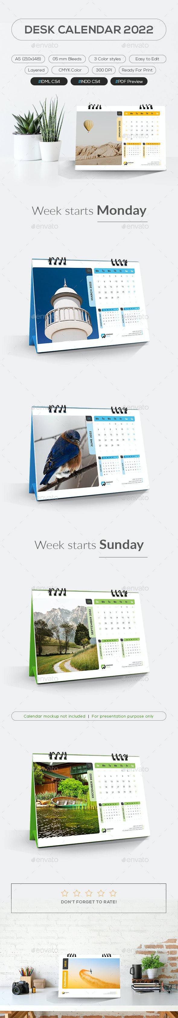 Desk Calendar 2022 - Calendars Stationery