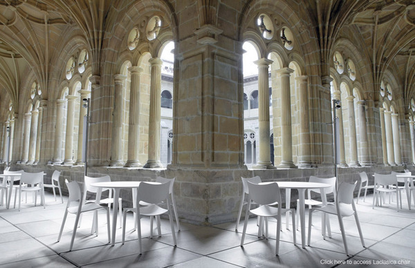 STUA, Laclasica design wood chair with Lau wood table #tua #spain #museum #design #interiors #san #furniture #telmo #cloister