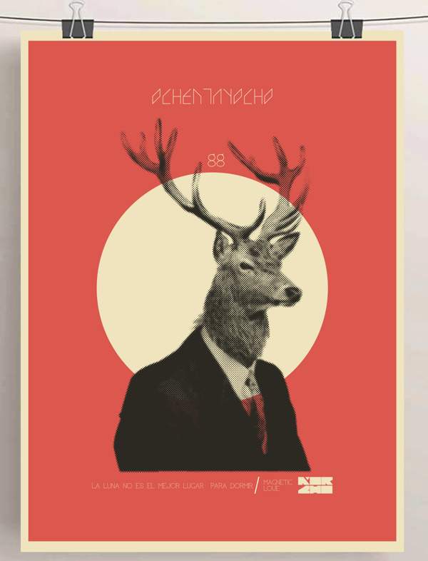 SHOW-BILL en Behance #deer #illustration #vintage #poster #art #animal #moon