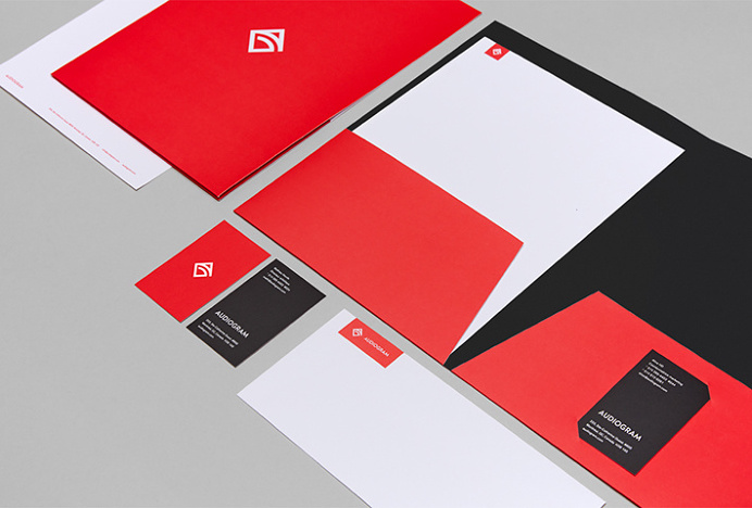 Audiogram by Philippe Gauthier and DeuxHuitHuit #red #stationary #branding