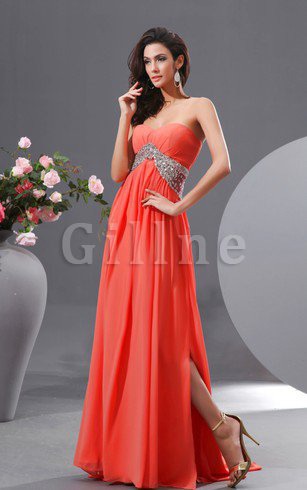 Abito da Sera A-Line Cuore Alta Vita in Chiffon Sexy