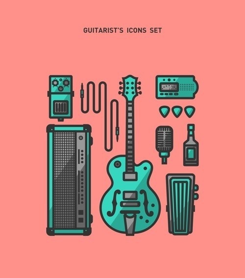 (3) Tumblr #flat #guitar #icons