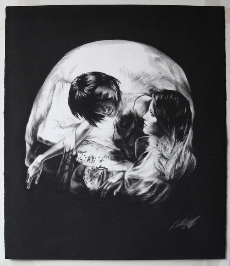 Skull no1. Tom French is a UK based contemporary... - Designers Go To Heaven #white #black #illustration #and #skull