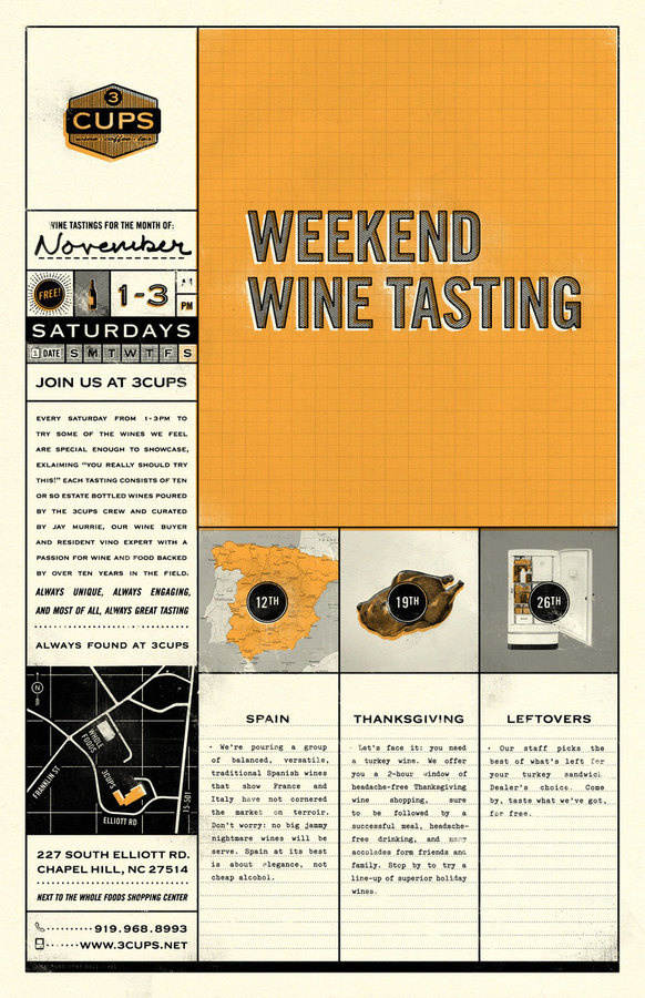 Weekend Wine Tastings #poster #wine #design #map