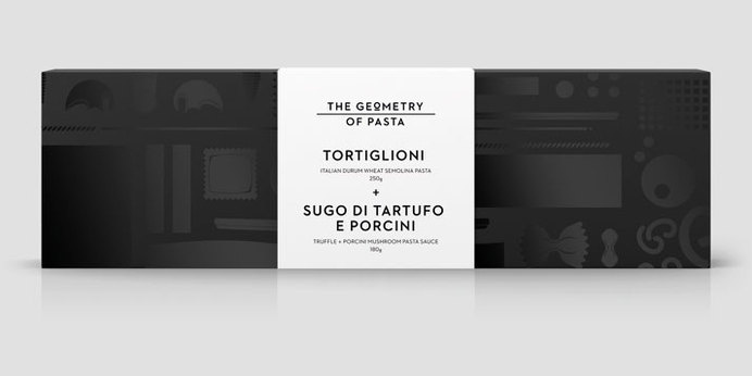 The Geometry of Pasta | Yatzer #packaging #black #typography