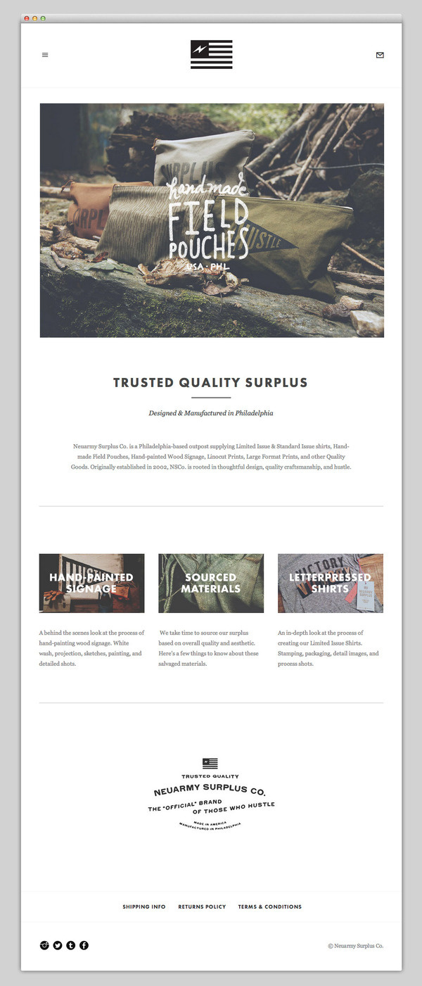 Neuarmy Surplus Co. #website #layout #design #web