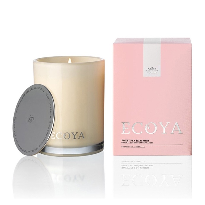 Sweet Pea & Jasmine Scented Soy Wax Candle in Madison Jar, 14 cm