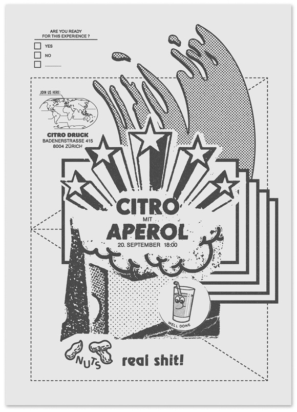 CITRO APEROL #white #print #black #screen #poster #and #collage #xerox