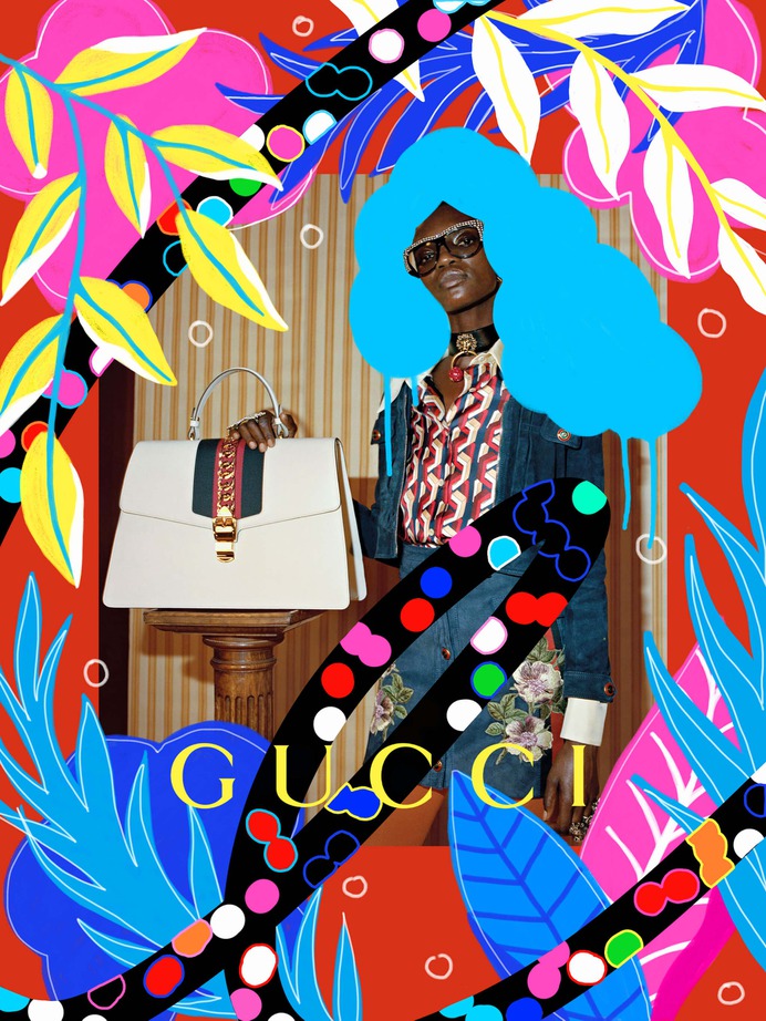 Gucci outdoor graphics by Andreea Robescu, on a work in progress site. www.andreearobescu.com