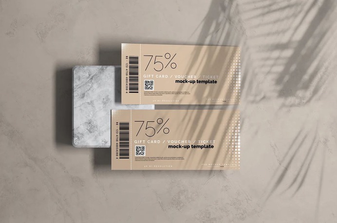 Voucher or Ticket Mockup