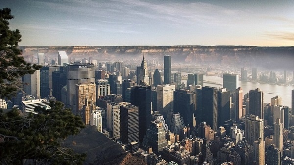 CJWHO ™ (Here's What Manhattan Would Look Like Inside the...) #grand #design #petro #landscape #photography #architecture #manipulation #art #gus #manhatten #canyon