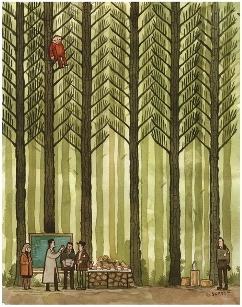Concentrating on the Js print by Scott C (SOLD OUT) #forest #illustration #trees