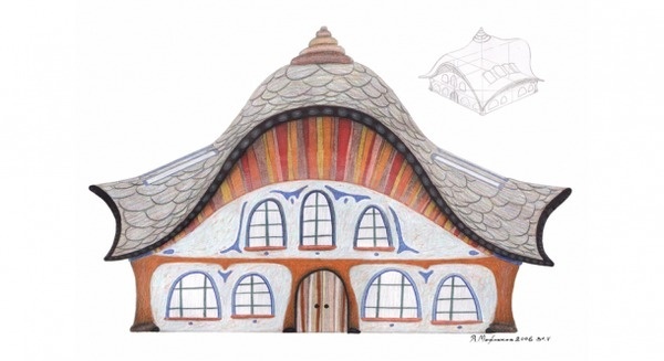 Architecture surrealistic house drawing #drawings #surrealism #mazhlekov #painting #paintings #artist #viktor