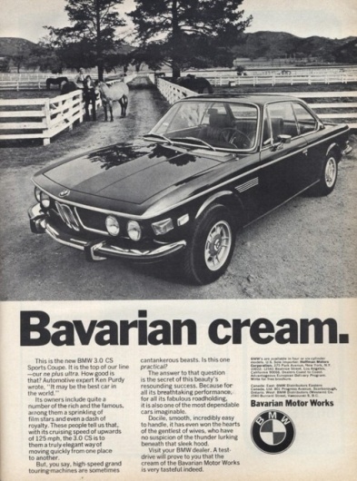 Automotive Advertising Blog | Vintage: BMW 3.0 CS classicandvintagebmw: ... #advert #bmw #0csi