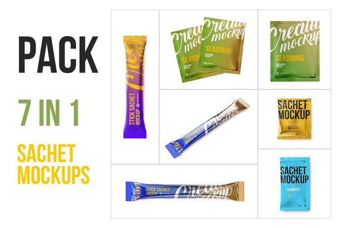 Sachet Mockups Bundle Pack