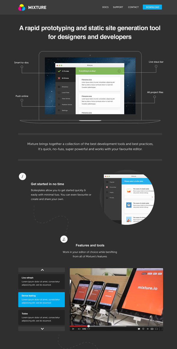 Mixture.io home page #simple #flat #minimal