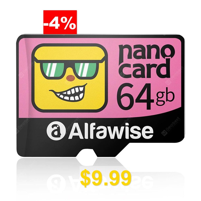 Alfawise #Cartoon #Face #High #Speed #64GB #Memory #Micro #SD #TF #Card #- #MULTI