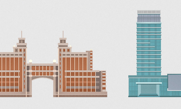 Illustrations of buildings Astana #astana #illustration