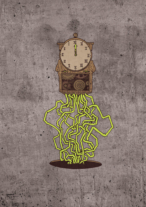 Horloge #illustration #organic #clock #sketch #drawing #digital #mecanic
