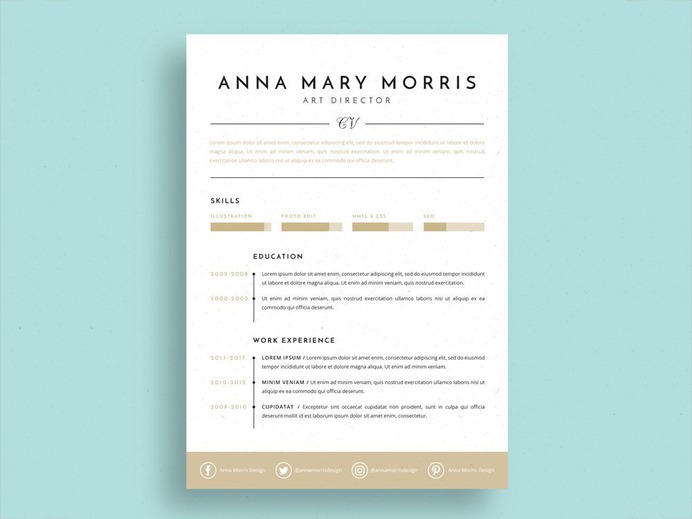 Morris Resume - Free Artistic Resume Template for Job Seeker