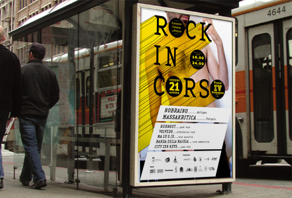 Journées Européennes de la Musique de Perugia | Phileman Agence de communication et de design Nantes / Lorient #live #bus #lettering #nude #rock #print #design #adv #poster #stop #music #concert #italy