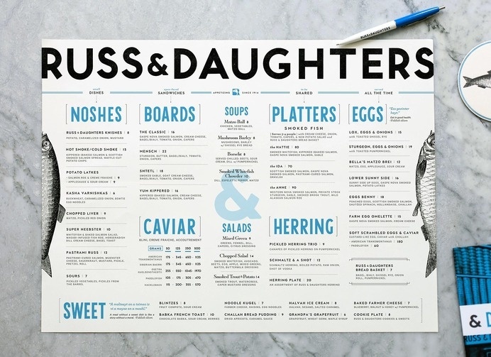 Russ & Daughters Menu #print #design #graphic #restaurant #typography