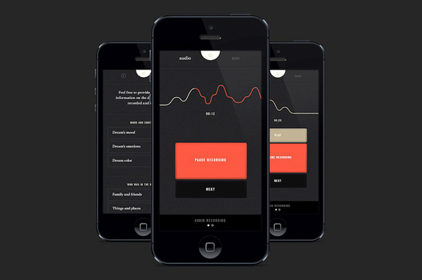 Image of SHADOW Alarm Clock and Dream Recording App #user #design #interface #sleep #clean #app #dark
