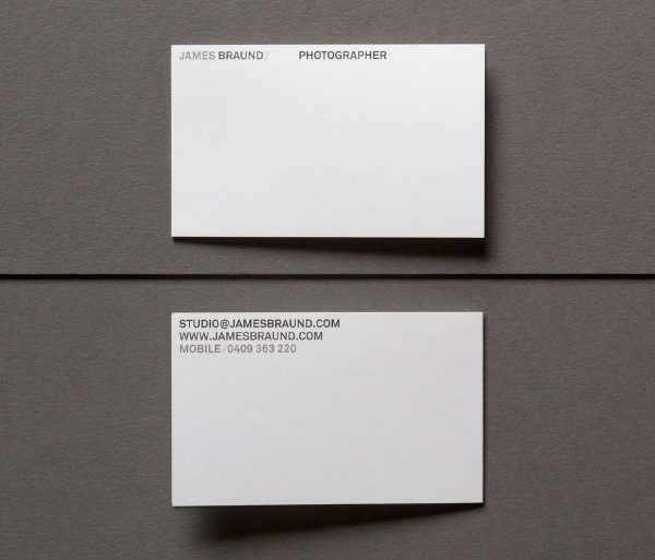 James Braund photographer #business #card #identity #minimal #typography