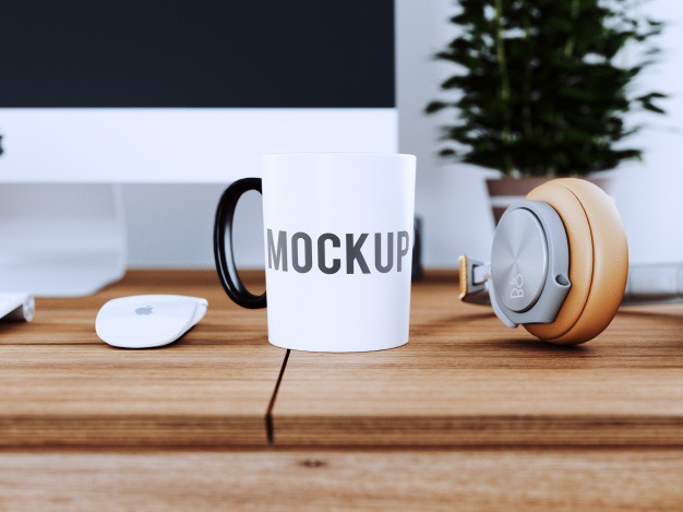 Cup on wooden desk mock up Free Psd. See more inspiration related to Mockup, Template, Web, Website, Mock up, Desk, Cup, Mug, Wooden, Templates, Website template, Mockups, Up, Web template, Realistic, Real, Web templates, Mock ups, Mock and Ups on Freepik.