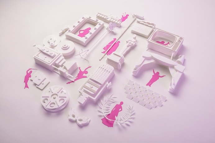 Ink Studio #papercut #paper #pink #cinema #art #graphic #design #danse #stage